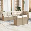 VidaXL 8-Piece Garden Sofa Set with Cushions Poly Rattan Beige 3345751