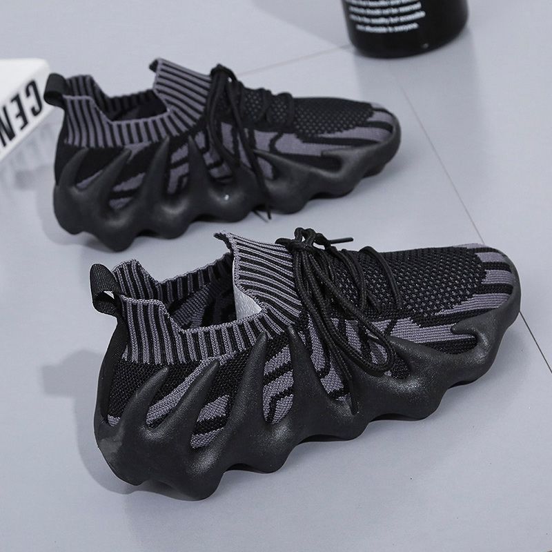 Autumn and Winter New Octopus Sock Shoes Women's Breathable Mesh Surface Flying Woven Surface Volcanic Women's Shoes Running Shoes for Women