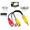 3.5MM To 3 RCA Cable Video Component AV Adapter Cable For TCLTV 3.5mm To RCA Red White And Yellow Female Video Cable TV Set