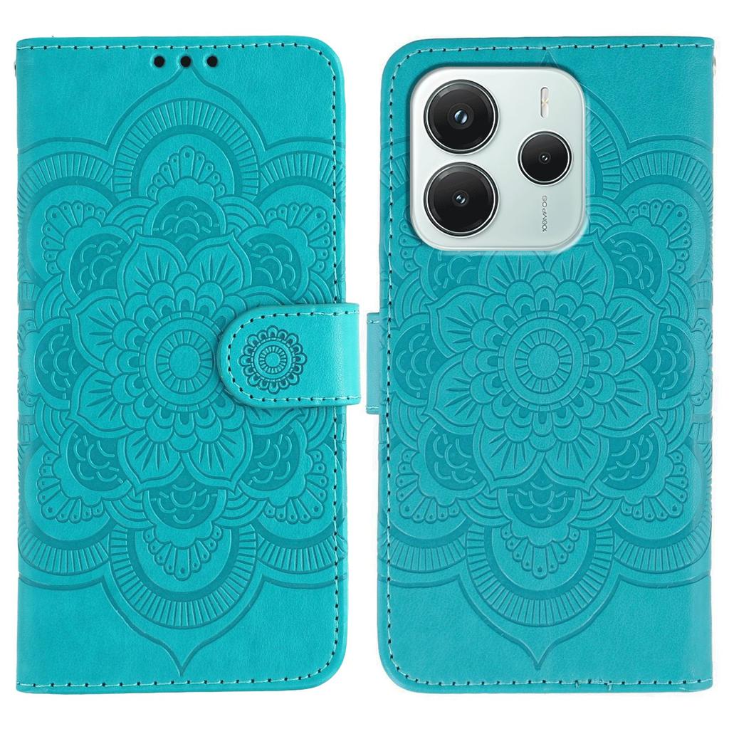For Xiaomi Redmi Note 14 5G/Poco M7 Pro 5G Case PU Leather Mandala Imprinted Design Wallet Phone Cover
