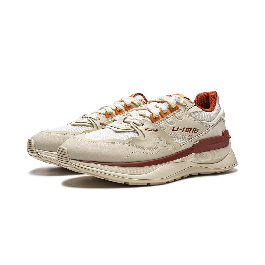 Li Ning 001 Original Aspiration V2 Нескользящие, Износостойкие, Упругие Низкие Повседневные Кроссовки Мужские Бежевый AGLW015-2
