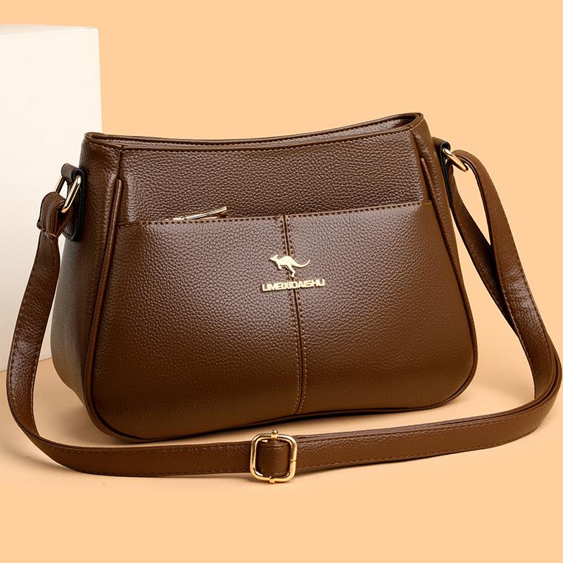 Spring and summer new simple and versatile texture single shoulder oblique span middle-aged mother bag women's popular fashion commuter bag