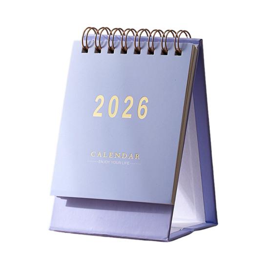 2026 Настольный календарь Минималистичный календарь с 18-месячным планировщиком Металлическая спираль и блок для заметок Английский Ручная работа Настольное украшение для офиса дома школы