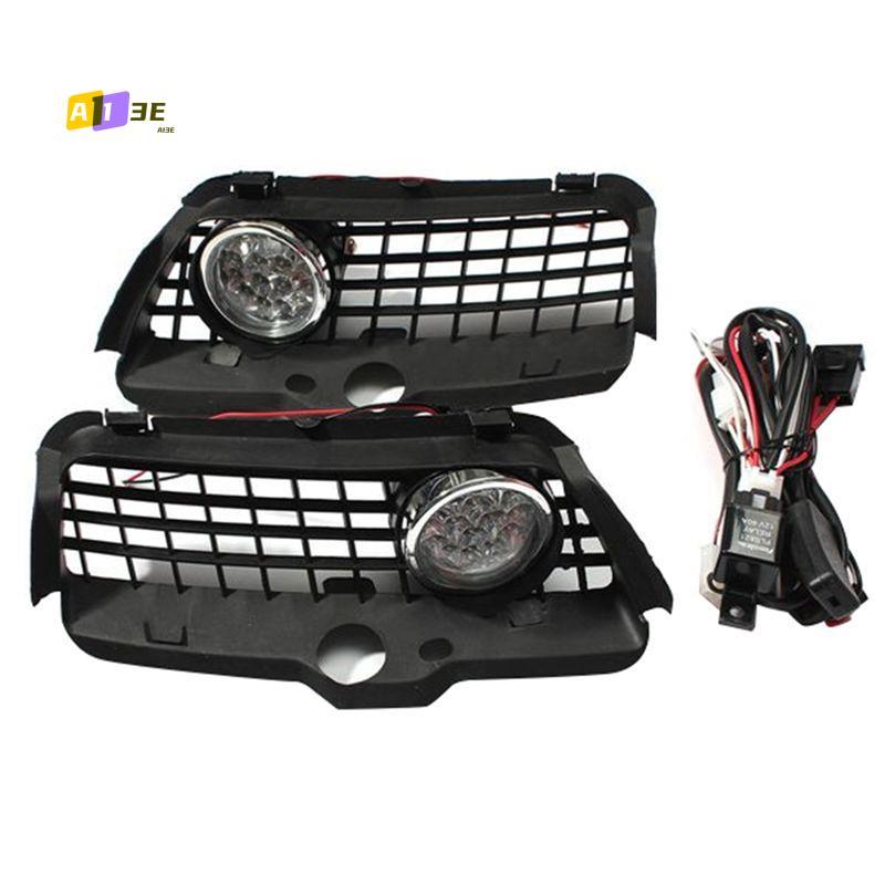 A03E-Car Bumper LED Fog Light Lamp Grille Cover Protect Accessories Parts Or VW MK3 Golf Jetta 1992 1993 1994 1995 1996 1997 199