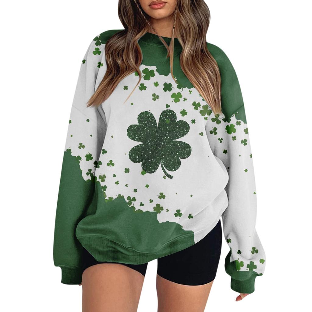 Женская повседневная мода ко Дню святого Валентина с принтом, длинным рукавом, круглым вырезом, толстовки, пуловеры, топы