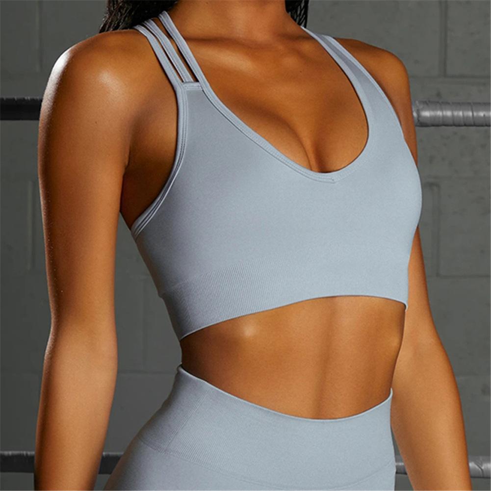Женский топ для йоги, спортивный бюстгальтер для фитнеса, укороченная майка