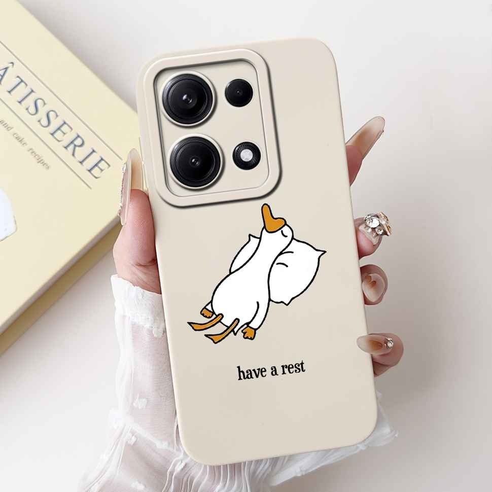 Простой силиконовый чехол для Redmi Note14s 4G Capa Милый панда кролик Ударопрочная задняя крышка для чехла телефона Xiaomi Redmi Note 14S