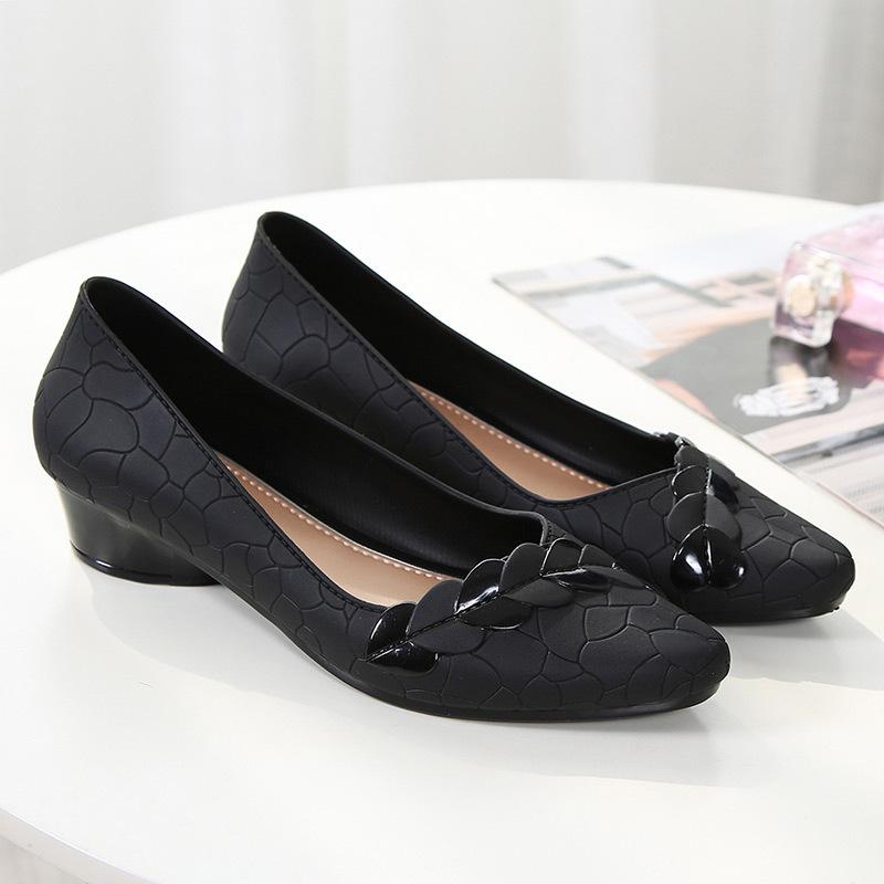 Мода 2024 года, новые модные туфли для женщин, резиновые рабочие галоши на низком каблуке, непромокаемые сапоги для ходьбы, резиновые сапоги для рыбалки