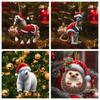 1Pcs Christmas Tree Decoration Santa Claus 2D Flat Acrylic Animal World Christmas Day Party Pendant Christmas Car Accessories