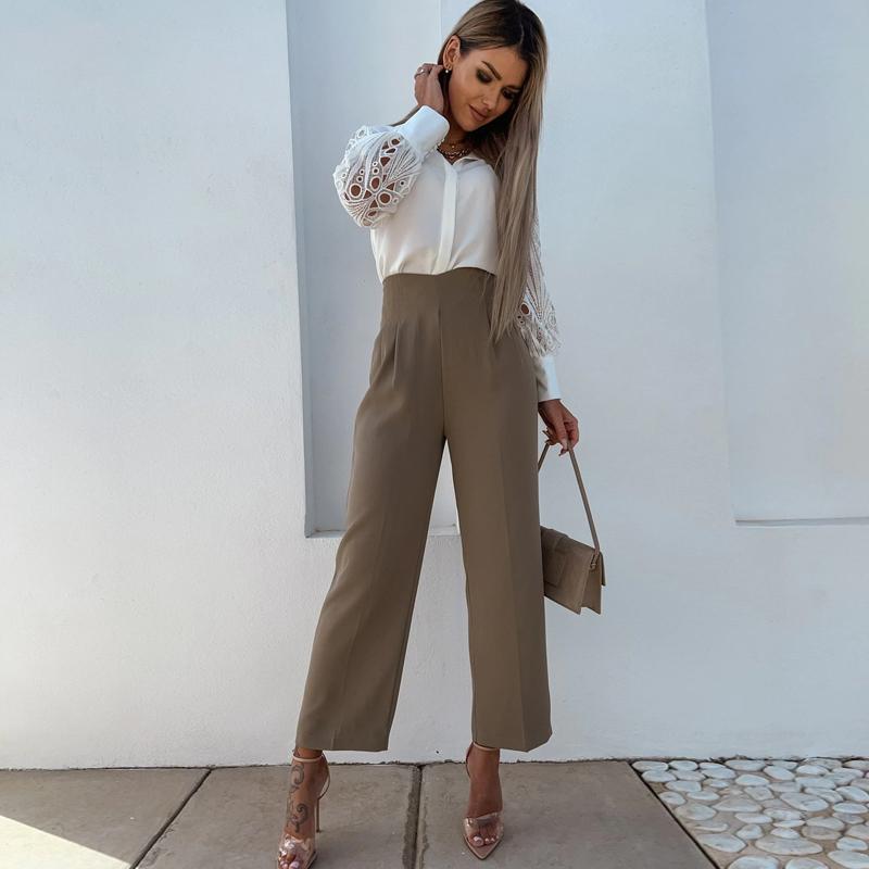 Womens Elegant V Neck Long Sleeve Blouse Shirt Floral Lace Patchwork Lady Tops