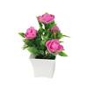 Fake Potted Plant Vibrant Color Artificial Rose Bonsai Fade-resistant Realistic Simulated Plant for Home Decoration