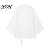Durable Polyester Blouse Women Stand Collar Shirt, Chinese Frog Button for Early Meditation Clothing Fall, Loose Casual Solid Color Long Sleeve