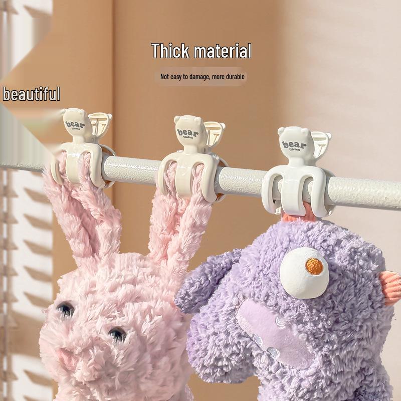 Windproof Bear-Style Clothes Pegs: Durable Plastic Clips for Quilts, Towels, and Slippers