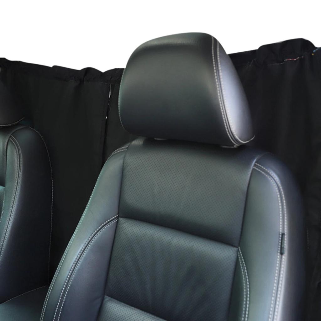 Car Front Rear Seat Divider Curtain Taxi Cab Divider Van Cabin Curtain Campervan Black Protective Privacy Window Sunshade