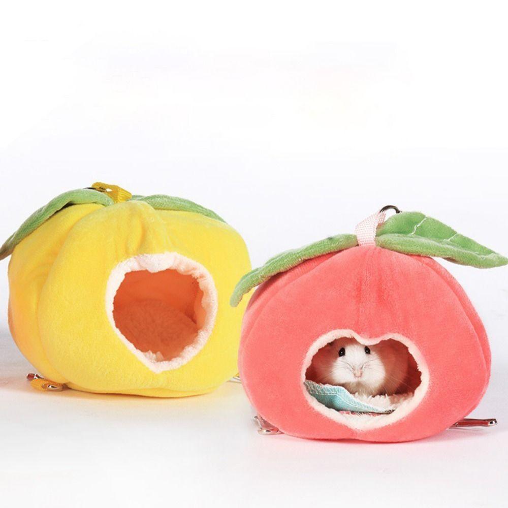 Cartoon Hanging Hamster Hammock Fruit Shape Hamster Cotton House Guinea Pig Nest Winter