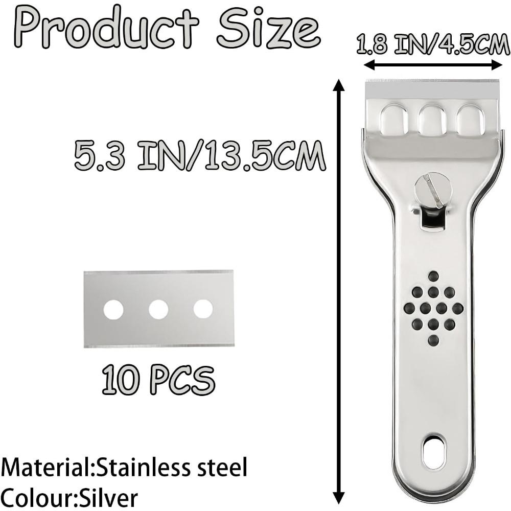 Scraper tool, multi-surface cleaning tool, suitable for stove tops, window glass, tile, and metal, used to remove paint and adhesive residue