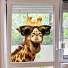 Funny Giraffe Wall Stickers Self Adhesive Removable for Glass Windows Bathroom Cabinet Doors Home Decor Kids Room Vinyl Decals
