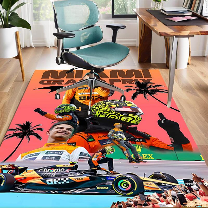 1pc Landos Norris Racing4 Design Area Rug - Non-Slip, Soft & Cozy Floor Mat for Living Room, Bedroom, Office - Indoor/Outdoor Decorative Carpet