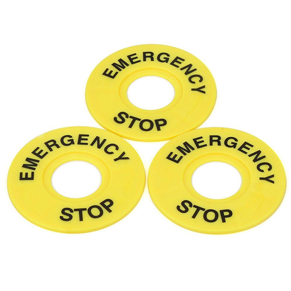 10PCS Durable Frame Label 22mm Label Warning Circle Mark Emergency Stop Sign