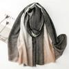 Plain Ombre Gradient Shimmer Glitter Fringe Viscose Shawls Scarf High Quality Wrap Pashmina Stole Bufandas Muslim Hijab 180*90Cm