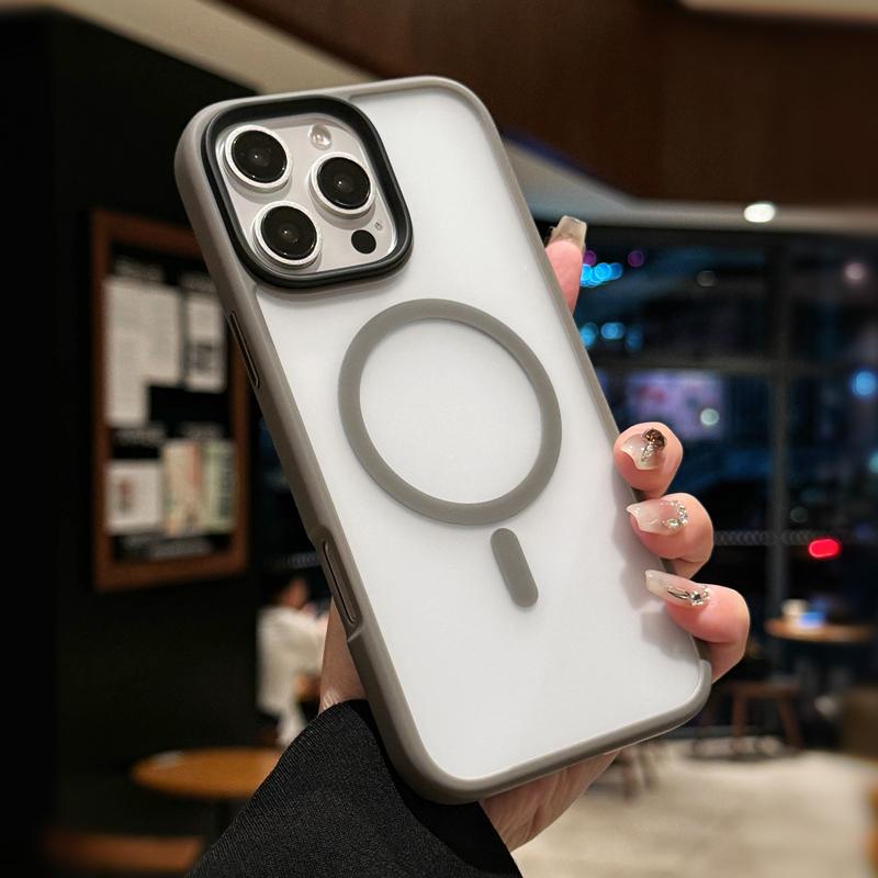 Для iPhone 16 Чехол для телефона Прозрачный Матовый Магнитный для Magsafe 15 Pro Max Ударопрочная Накладка для 14 Plus 13 12 11 Защитная Capa