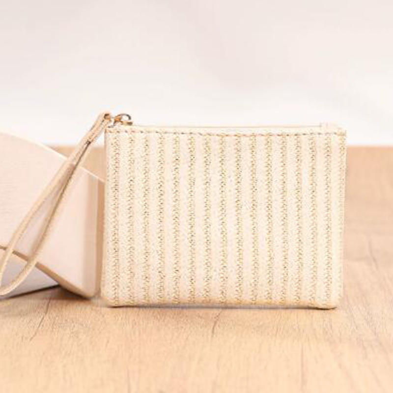Женская летняя соломенная сумка с вертикальной полоской, новая мини-сумочка, кошелек, сумка для карт, женские клатчи и браслеты