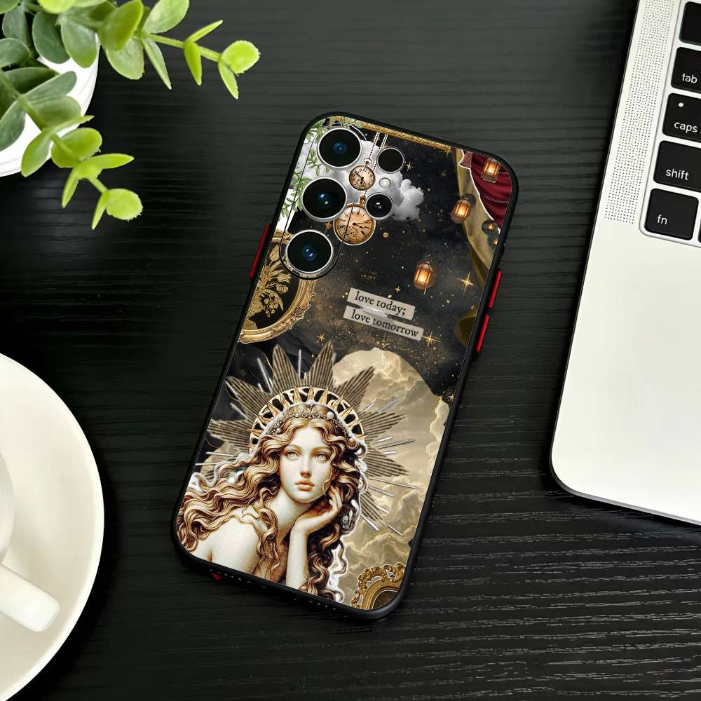 Темный Орнаментальный Коллаж Чехол для Телефона Для Samsung S26,S25,S24,S23,S22,S21,S20,S30,Ultra,Plus,Fe,Note,5G Черный Чехол