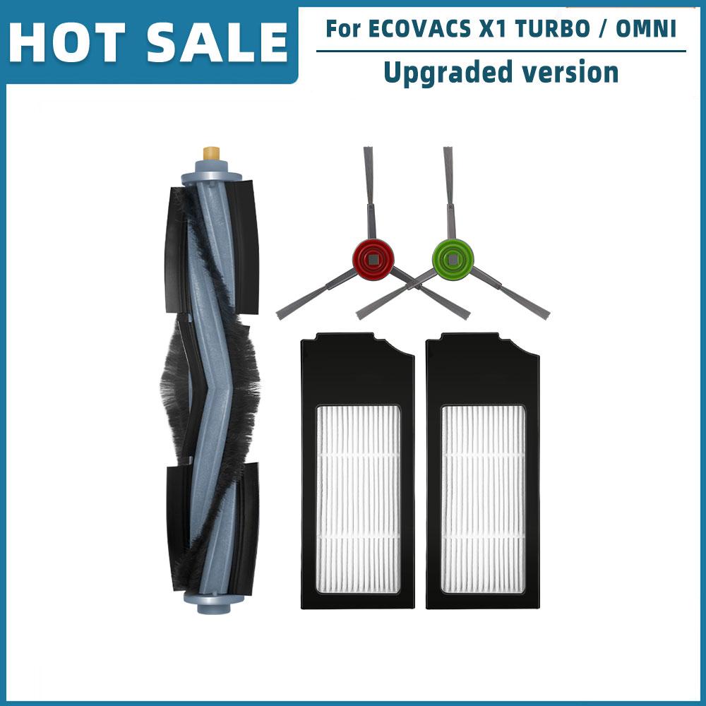 For ECOVACS X1 TURBO / OMNI Spare Parts Accessories Main Side Brush Hepa Filter Rag Mop Stand Dust Bag Dust Box Brush Cover