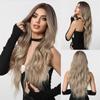 & Fluffy Brown Lazy Hair Natural Wig Full-Head Medium Gradient Wig Wigs Long Curly