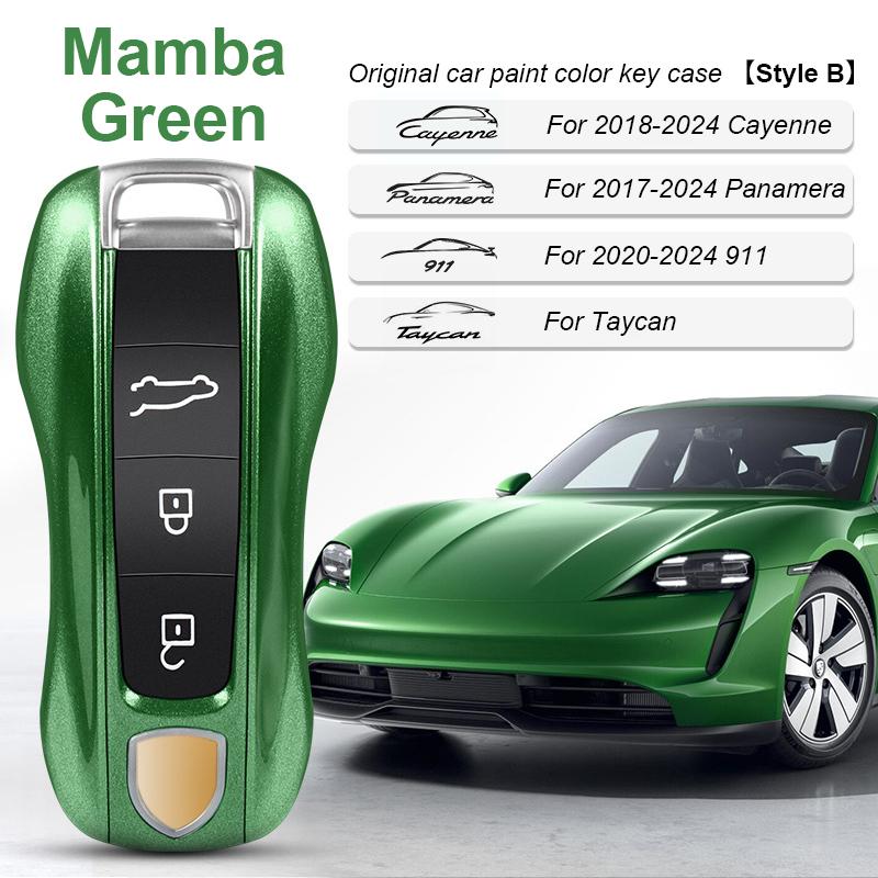 AABKR1 For Porsche Cayenne Mancan Panamera 911 718 Boxster Cayman Taycan 2010-2024 Car Key Paint Case Bordeaux Red Shell Replacement