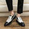 Brogue Business Men's Leather Shoes Color Blocking Design Style Leisure Outdoor Party Office Wedding Dress Shoes New