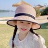 Summer Straw Hat for Girls UV Protection Bowtie Sun Hat Spring Travel