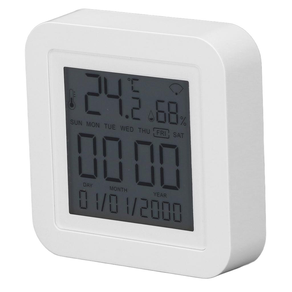  Digital Indoor Hygrometer, Large Screen Smart Temperature Humidity Sensor with 2.4GHZ Wireless Rl Time Monitor LED Indicator 