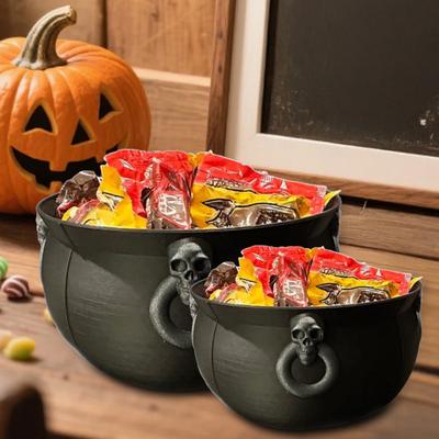 Хэллоуин Ведьмин Котел Котел Конфетница Пластиковый Большой Черный Котел Ведро Украшение Угощение Вечеринка Принадлежности