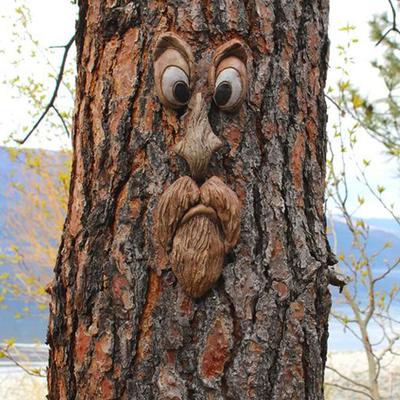 Кора Светящееся Лицо Дерева Дерево Монстр Лицевое Полимерное Украшение Пасхальный Уличный Креативный Орнамент Декорация