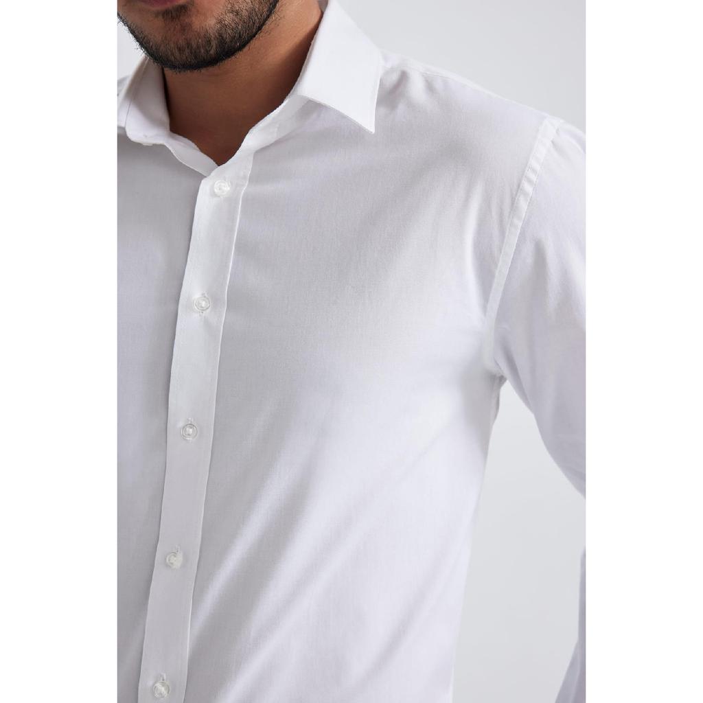 Рубашка Slim Fit с итальянским воротником и длинными рукавами без глажки