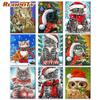 DIY Frame Painting By Numbers Cat Animal Acrylic On Canvas Wall Art Picture By Numbers Winter Christmas Gift