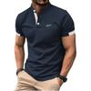 100% Polyester Men Summer Business Casual Short Sleeve Polo Shirt Men Stand Collar Polo Shirt Tops