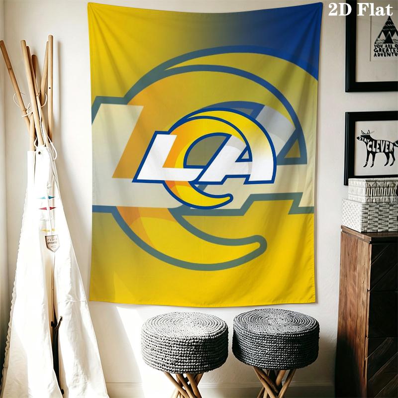 Los Angeles Rams Wall Tapestry Aesthetic Wall Hanging Printed Fabric Blanket Decorative Tapestries for Bedroom Living Room Home Decor
