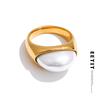 Размер 678 Имитация Жемчуга Геометрическое Модное Золотистое Кольцо 2025 Нержавеющая Сталь Палец Шикарные Очаровательные Ювелирные Аксессуары