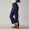 Women's Solid Color Casual Wide Leg Straight Nine-point Pants With Pockets