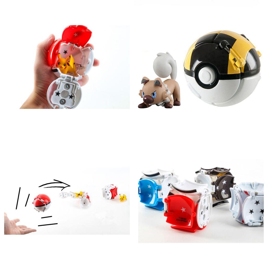 Pokemon Poke Ball Elf Figure Model Toy Pikachu Charmander Litten Rockruff Game Anime Figure
