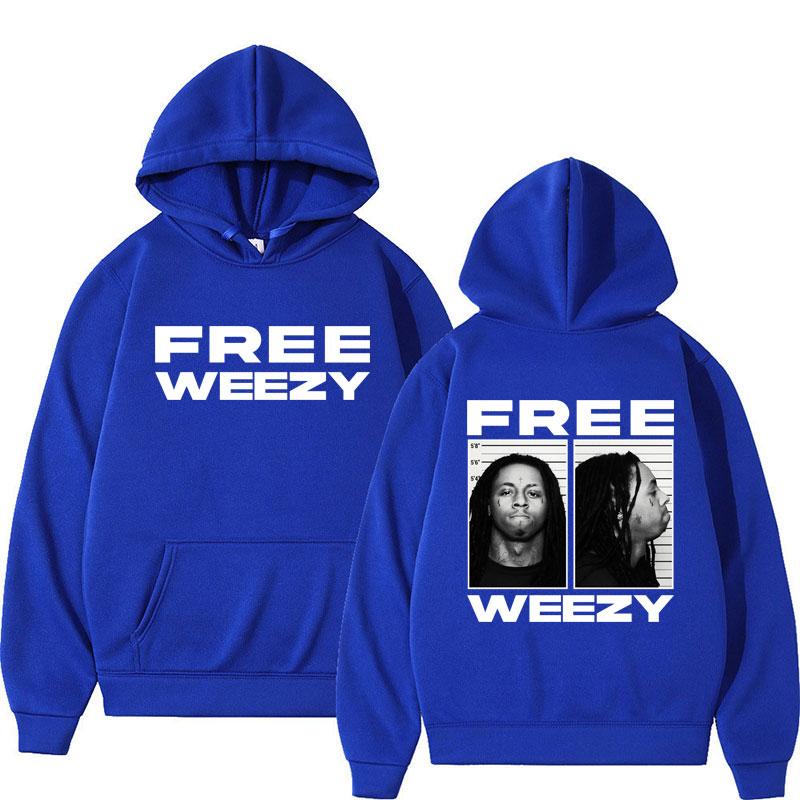 Худи с графикой рэпера Lil Wayne Free Weezy Хип-хоп Готическая одежда Мужская Женская Ретро Панк С длинным рукавом Оверсайз Пуловер