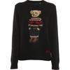 Polo Pattern Embroidered Pullover Crew Neck Sweater Women Sweater Black 211847029-002