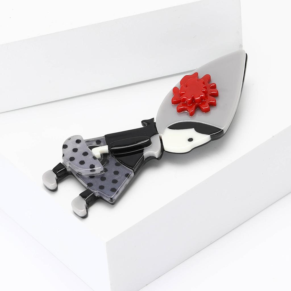 Новая мультяшная акриловая сумочка маленькая девочка брошь милая и универсальная женская нагрудная цветочная бижутерия