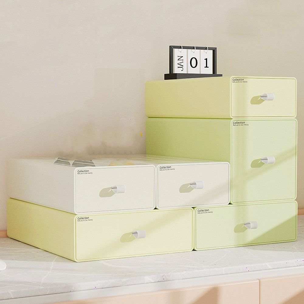 Plastic Drawer Storage Box Stackable Stationery Storage Box Makeup Storage Container for Home