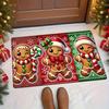 Christmas Gingerbread Doormat Non-Slip Entrance Doormat Carpet Living Room Sofa Carpet Bathroom Floor Carpet Home Decorat