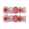 10PCS Pink Cat Eyes Short Artificial Nails Finger Natural Unbreakable Nail Simple Wear for Girlfriend Wife Women and Girl