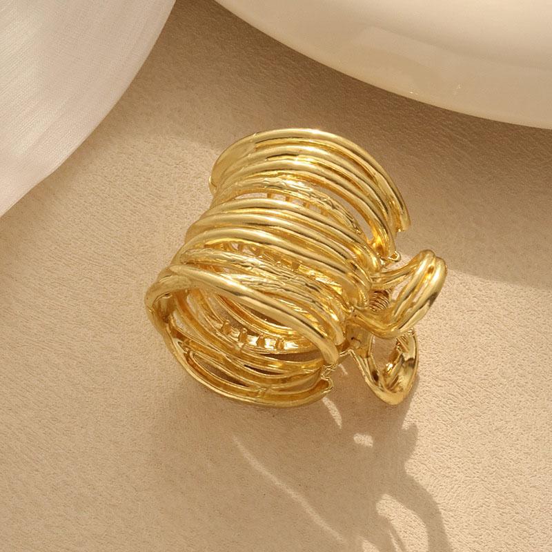 Fashion Gold Color Hollow Geometric Hair Clips Metal Hair Claw Cross Hairclip Headband Hairpin Hair Crab Women Hair Accessories
