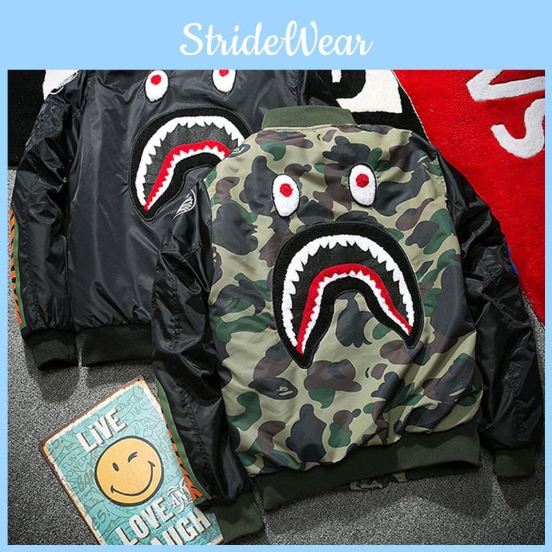 Мужская куртка-бомбер A Bathing Ape Space Shark Head Ma1 в армейском стиле, камуфляжная